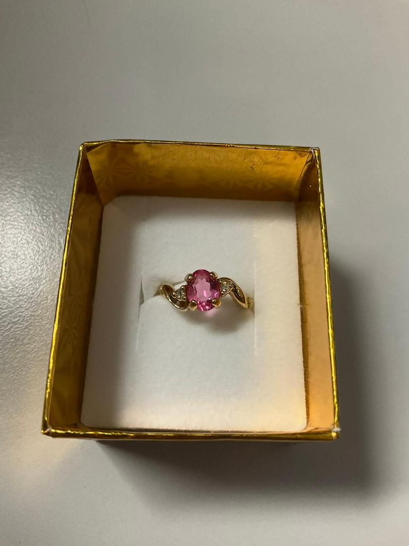 18kt Goldplated Pink Tounmaline Ring (1 of 1)