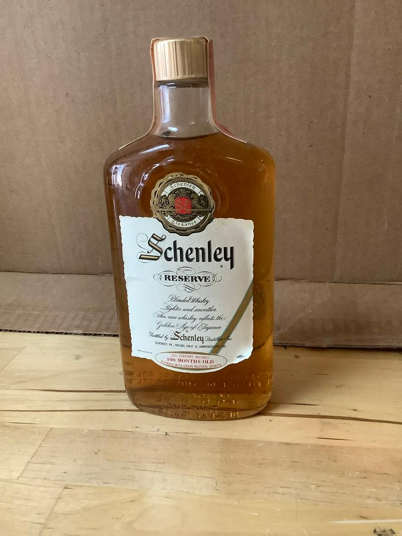 Schenley Reserve American Whiskey 1 Pint Sealed: Any contents in bottle is Free; You are bidding on the bottle & unbroken tax stamp