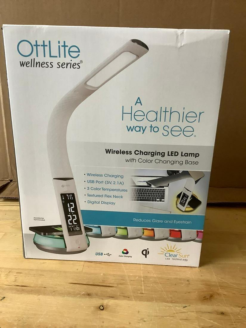 Ottlite Wellness Series Wireless Charging LED Lamp with Color Changing Base N.I.B. (1 of 1)