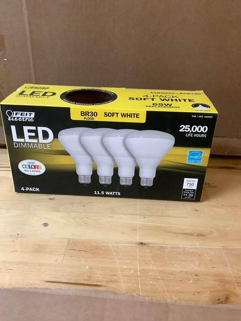 Feit Electric 3-Pack LED Dimmable Soft White BR30 Flood 65w N.I.B. (1 of 1)
