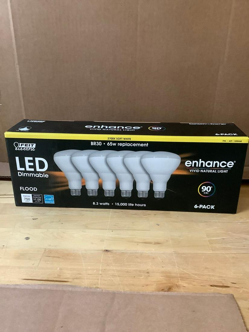 Feit Electric 6-Pack LED Dimmable BR30 65W Flood N.I.B. (1 of 1)