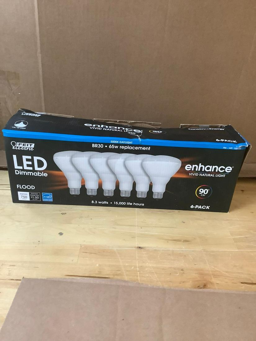 Feit Electric LED 6-Pack Dimmable BR30 65w 5000K Daylight Flood N.I.B. (1 of 1)