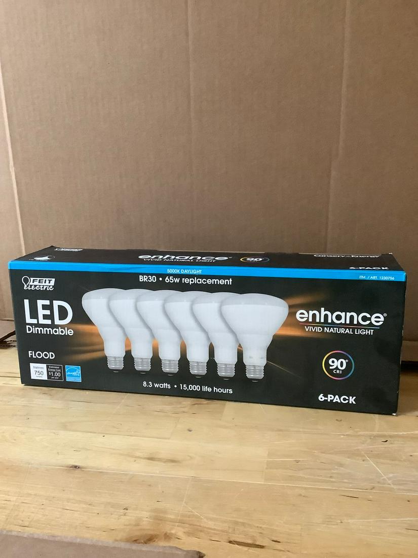 Feit Electric 6-Pack LED Dimmable BR30 65W Flood N.I.B. (1 of 1)