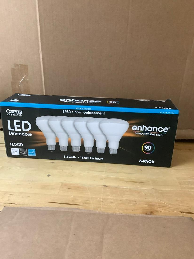 Feit Electric 6-Pack LED Dimmable BR30 65W Flood N.I.B. (1 of 1)