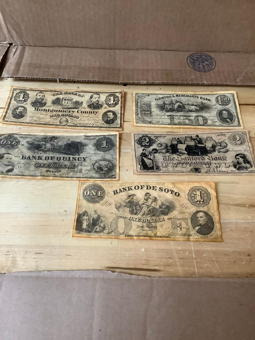Lot of Copies of Bank Notes: Lot of Copies of Bank Notes
