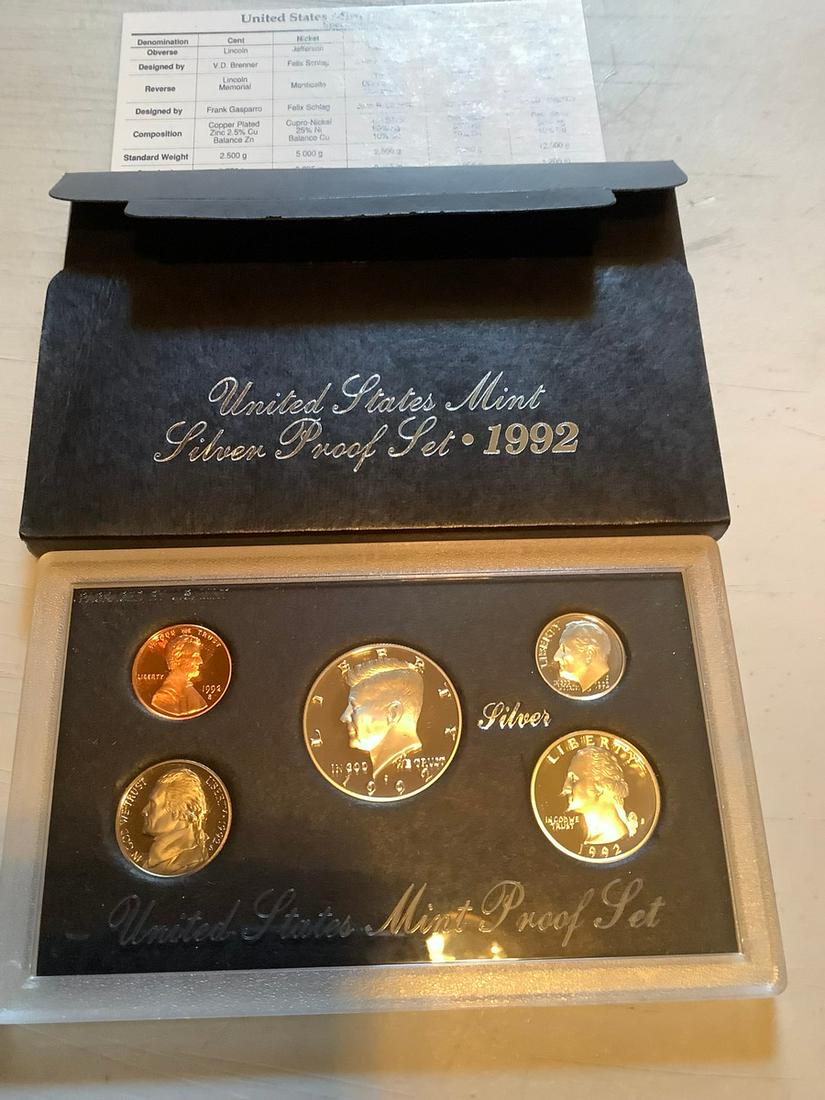 1992 - S US Mint Silver Proof Set (1 of 1)