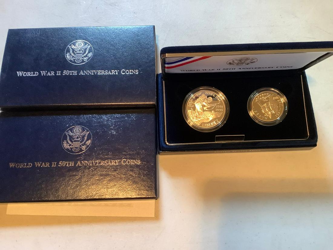 1991 - 1995 World War II 50th Anniversary two Coin silver Proof Set (1 of 1)