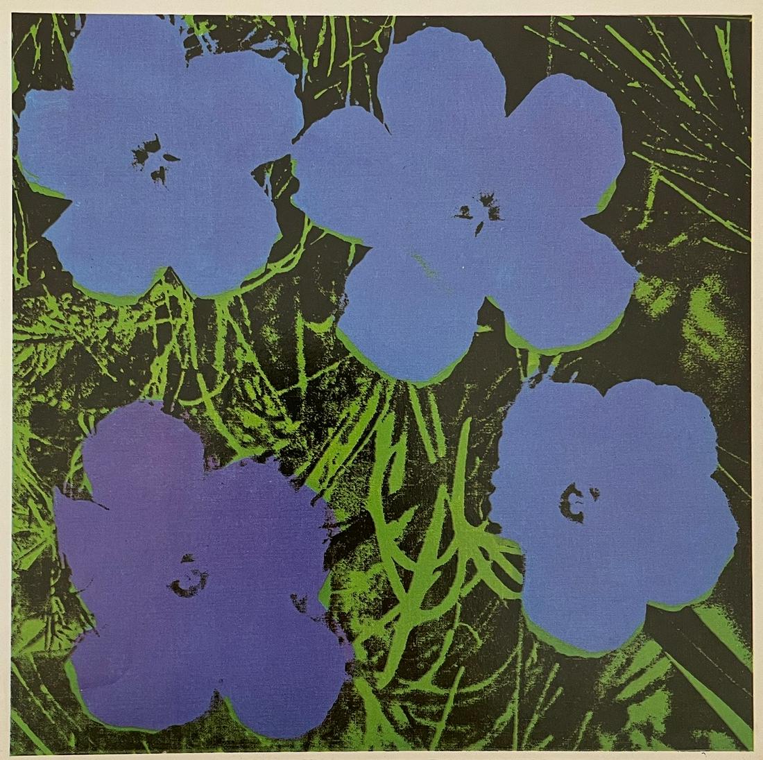 Andy Warhol - Flowers - Colored Print: ANDY WARHOL (1928-1987) Flowers Colored Print 8" x 8"