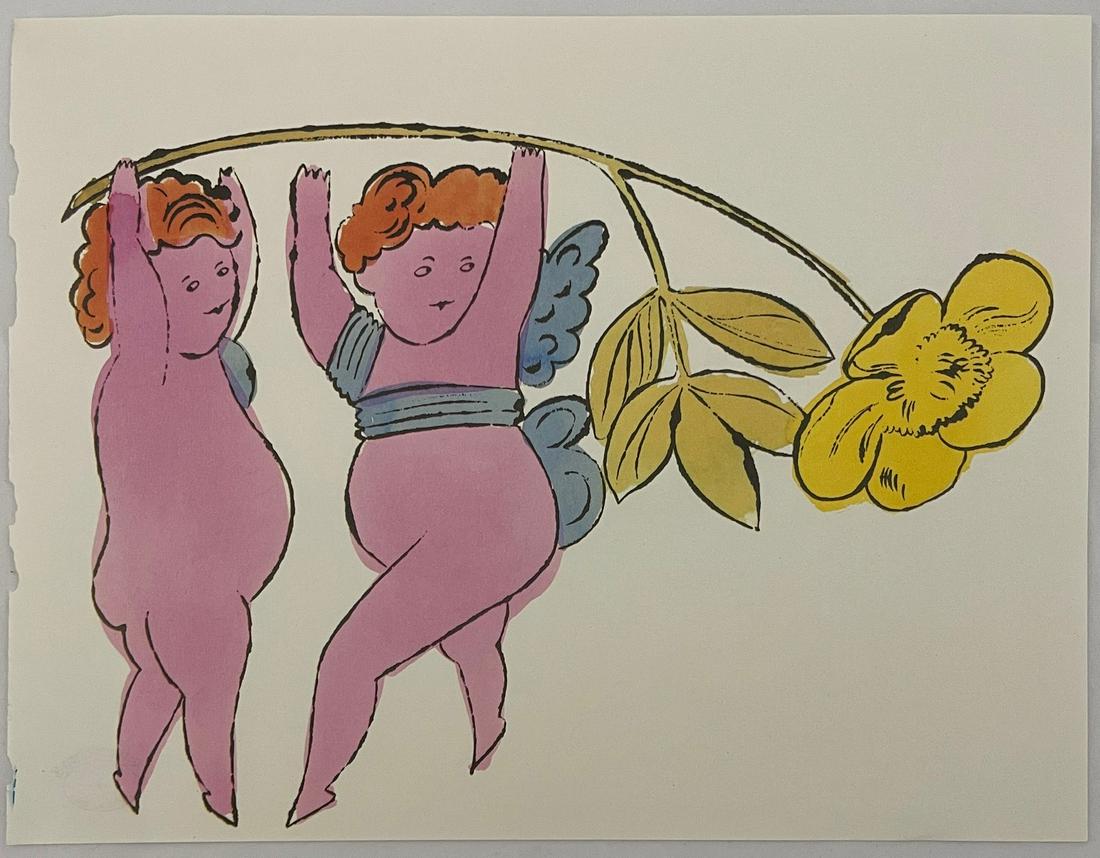 Andy Warhol - Estate Stamped - Print: ANDY WARHOL (1928-1987) 'Authenticated by The Estate of Andy Warhol' Stamp towards verso Print in Colors 10 1/4" x 8"