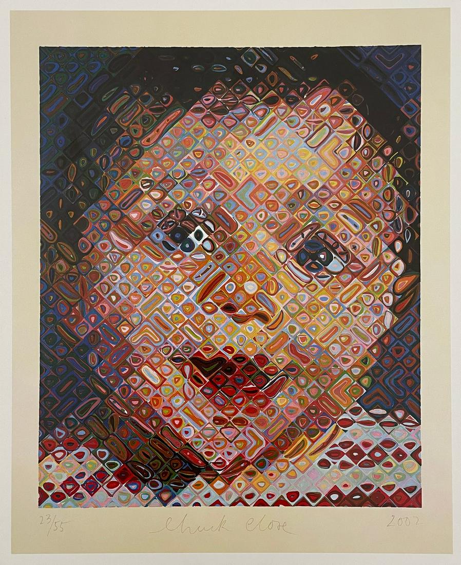 Chuck Close - Untitled, Child: CHUCK CLOSE (1940-2021) Untitled, Child Plate signed numbered and dated Print in Colors 9" x 11"