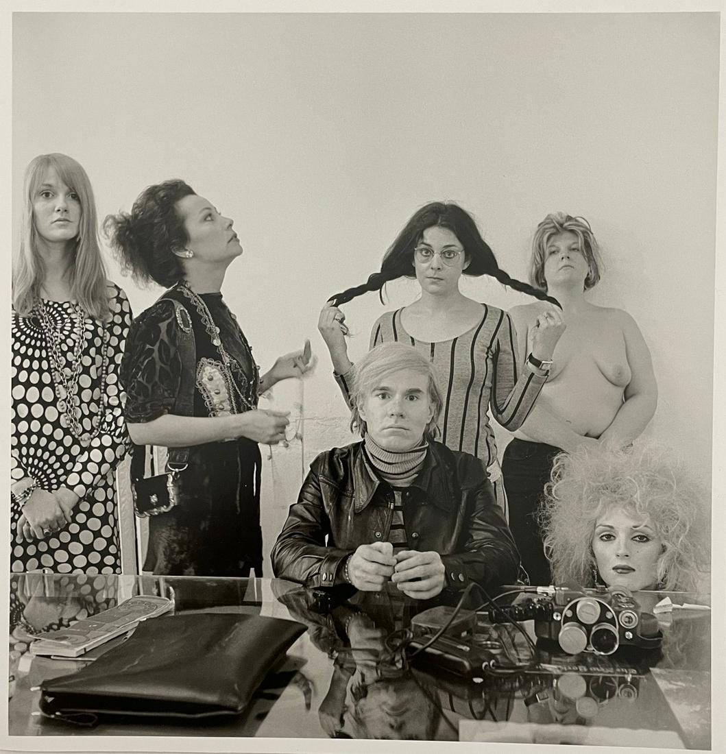 Cecil Beaton, Andy Warhol, The Factory, 1969: CECIL BEATON(1904-1980) Andy Warhol, Ultra Violet, Candy Darling Kneeling, and Brigid Berlin The Factory 1969 Print in Colors 10 x 10.25 inches