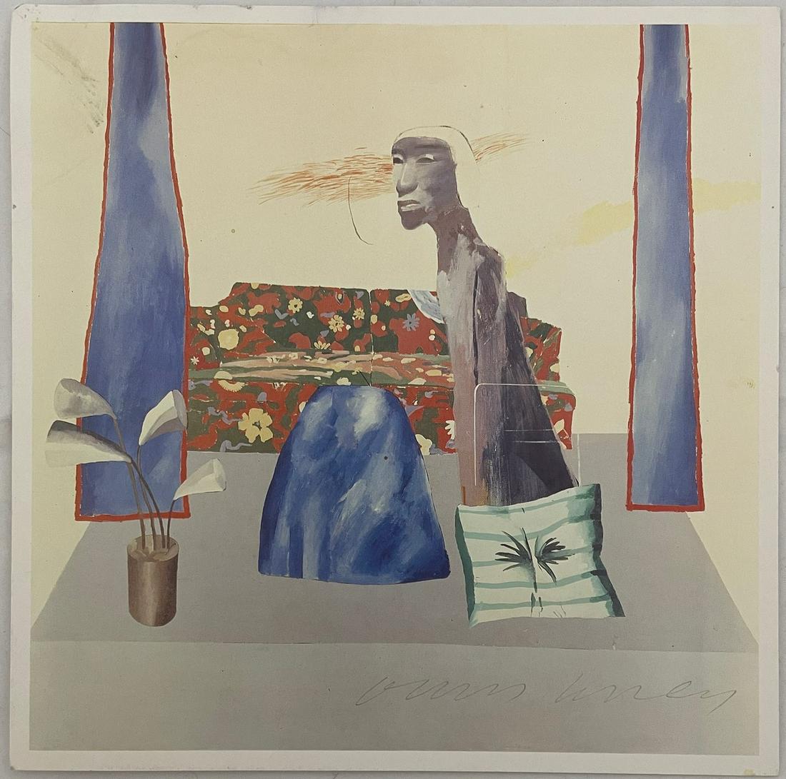 David Hockney - The Actor, 1964 - Hand Signed: DAVID HOCKNEY (B. 1937) The Actor, 1964 Hand signed to the bottom right in pencil Print in Colors 7 3/4" x 7 3/4"