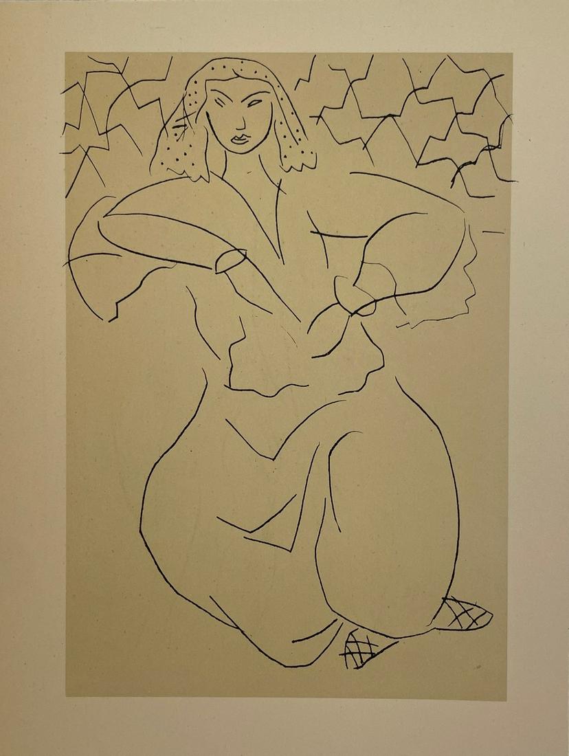 Henri Matisse - Untitled - Print: HENRI MATISSE (1869-1954) Untitled Print in Colors 5 1/2" x 7"