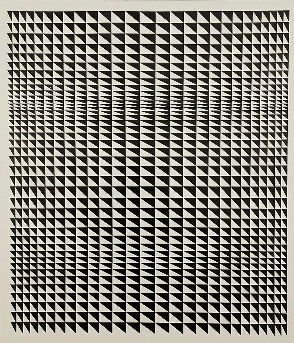 Bridget Riley - Curve, 1970: BRIDGET RILEY (B. 1931) Curve, 1970 Print in Colors 9" x 7 1/2"