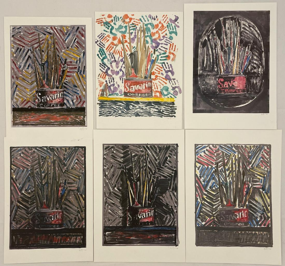 Group of 6 Jasper Johns Offset Lithographs: JASPER JOHNS (B. 1930) Grouping of Six different offset lithographs Each Plate Signed 8 1/2" x 12"