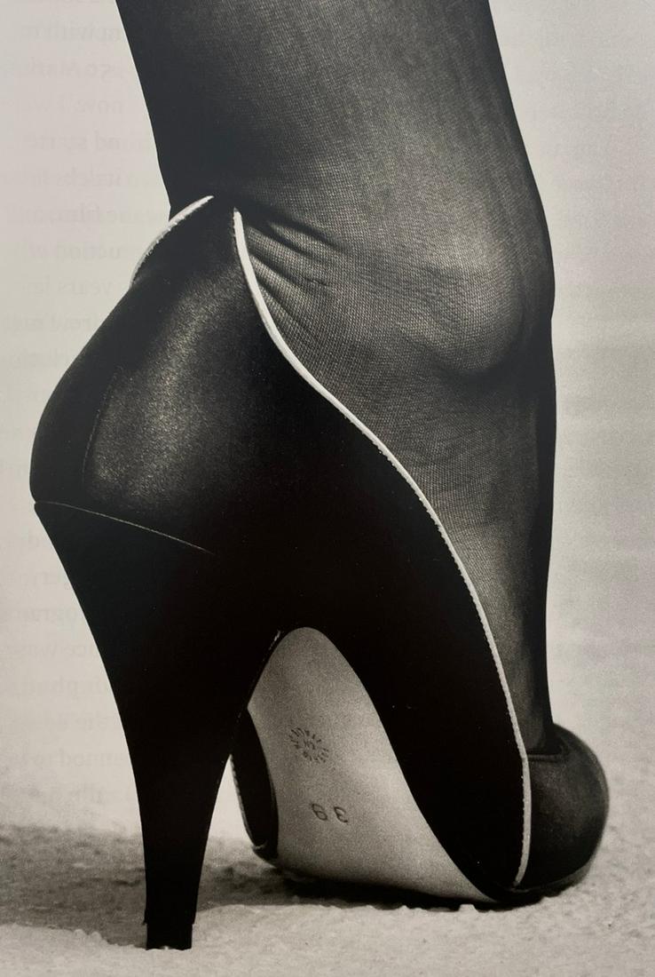 Helmut Newton - Shoe, 1983: HELMUT NEWTON (1920-2004) Shoe, 1983 Print in Colors 9 1/4" x 13 3/4" Helmut Newton was a German high-fashion photographer whose subversive approach to subject matter brought an edge to his editorial 