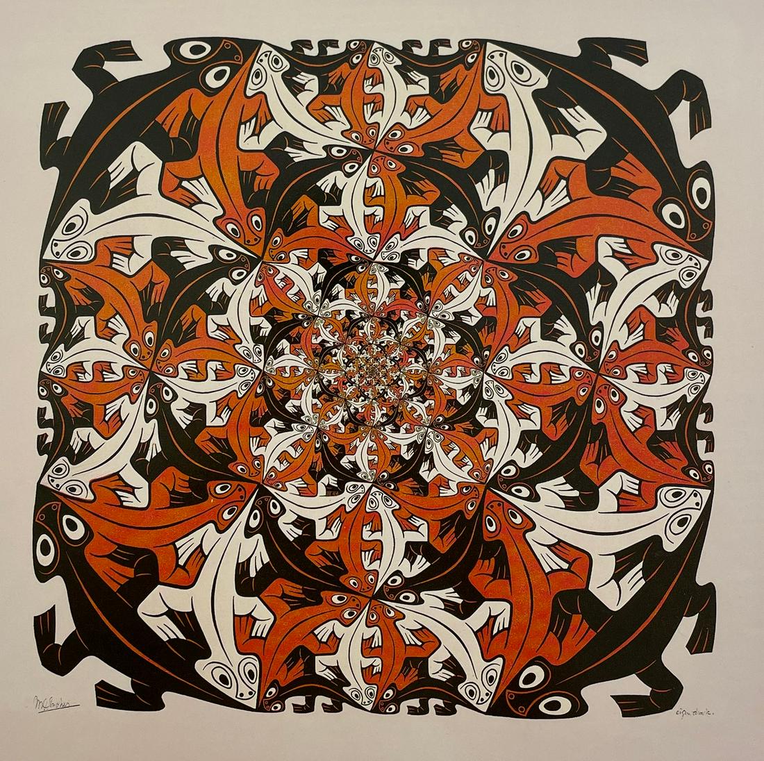 M.C. Escher - Smaller and Smaller, 1956 (1 of 1)