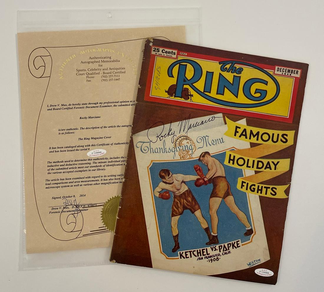 Rocky Marciano - Autographed Magazine: ROCKEY MARCIANO (1923-1969) Autographed Magazine with COA 8 1/2" x 11 1/2"