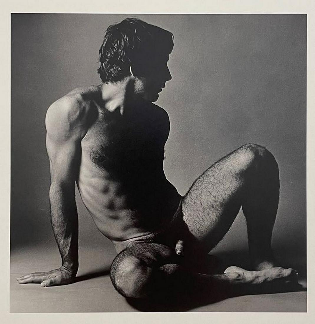 Ken Haak - Male Nude: KEN HAAK (1923-1991) Male Nude, Untitled Print in Colors 6" x 6"