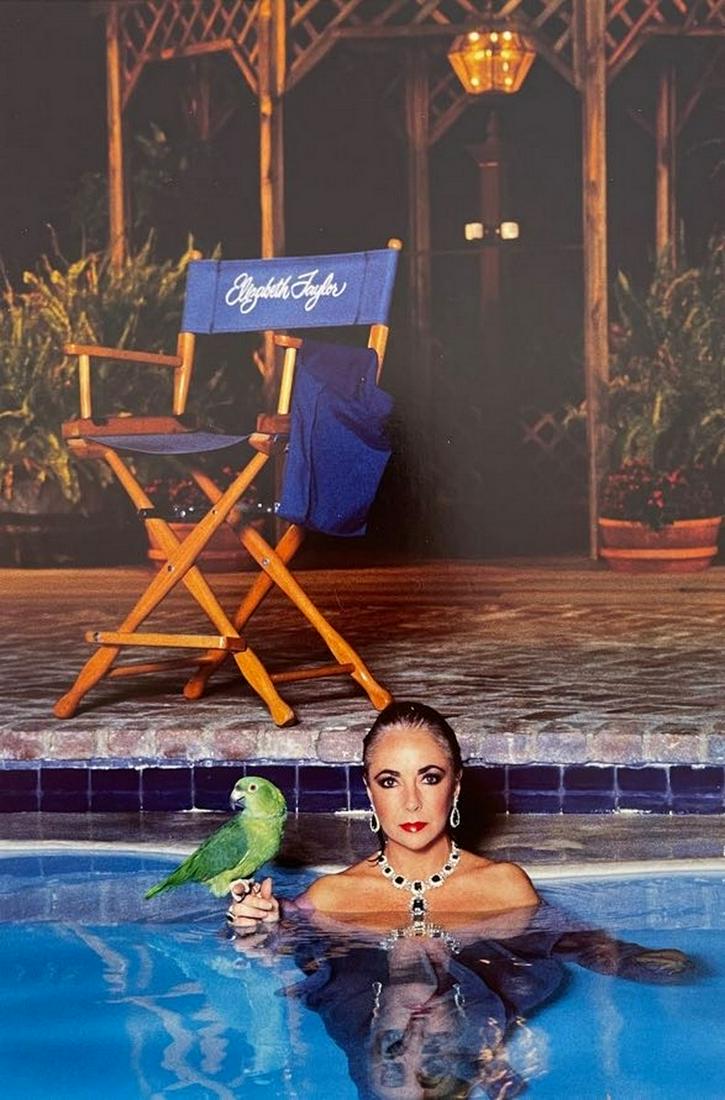 Helmut Newton - Elizabeth Taylor, 1989: HELMUT NEWTON (1920-2004) Elizabeth Taylor, Vanity Fair, Los Angeles, 1989 Print in Colors 9 1/4" x 13 3/4" Helmut Newton was a German high-fashion photographer whose subversive approach to subject ma
