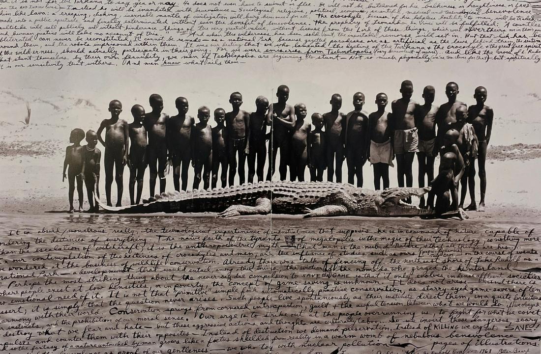 Peter Beard - Fergusons Gulf Spit Crocodile: PETER BEARD (1938-2020) Fergusons Gulf Spit Crocodile Print in Colors 16.5 x 11.5 inches