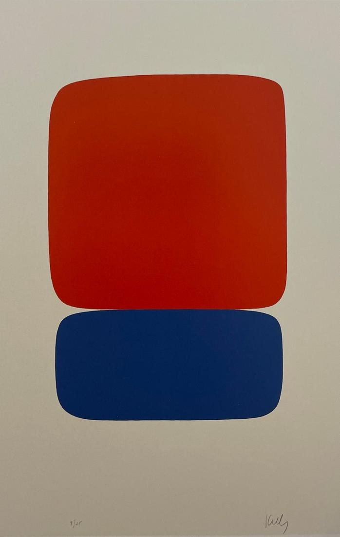 Ellsworth Kelly - Red-Orange Over Blue, 1964 - Signed in the Plate (1 of 2)