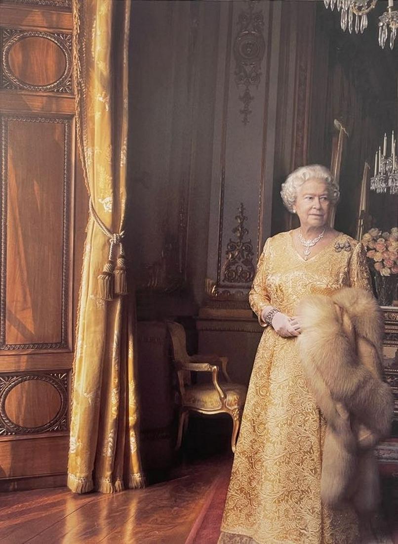 Queen Elizabeth II - Posed with a Fur Coat (1 of 1)