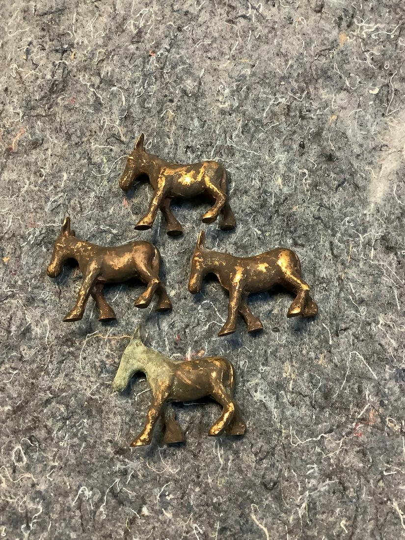 Set of 4 Brass Horse Figurines 2.5 in. (1 of 1)
