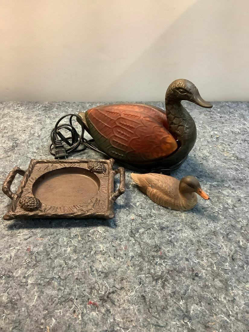 Glass/Brass Duck Lamp 10x7 and More (1 of 1)