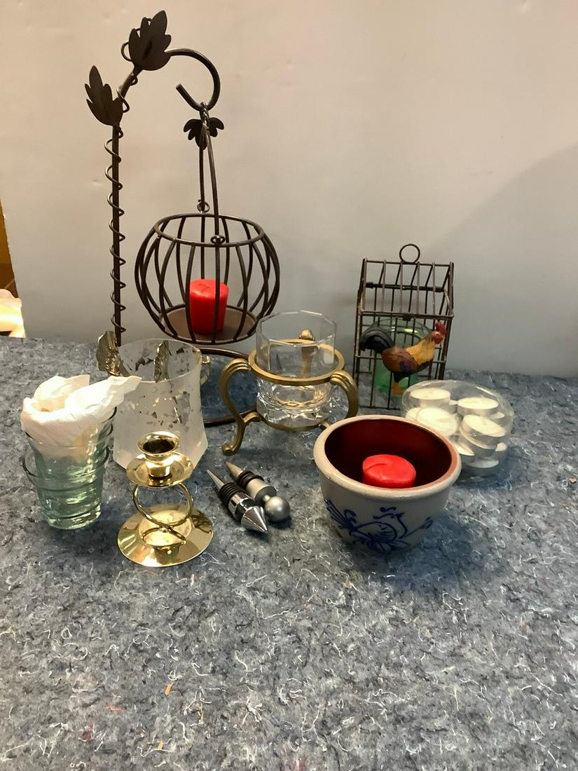 Lot of  Candle Holders, Tea Lights, Ice Bucket, Metal Stand and More Tallest 14 in. (1 of 1)