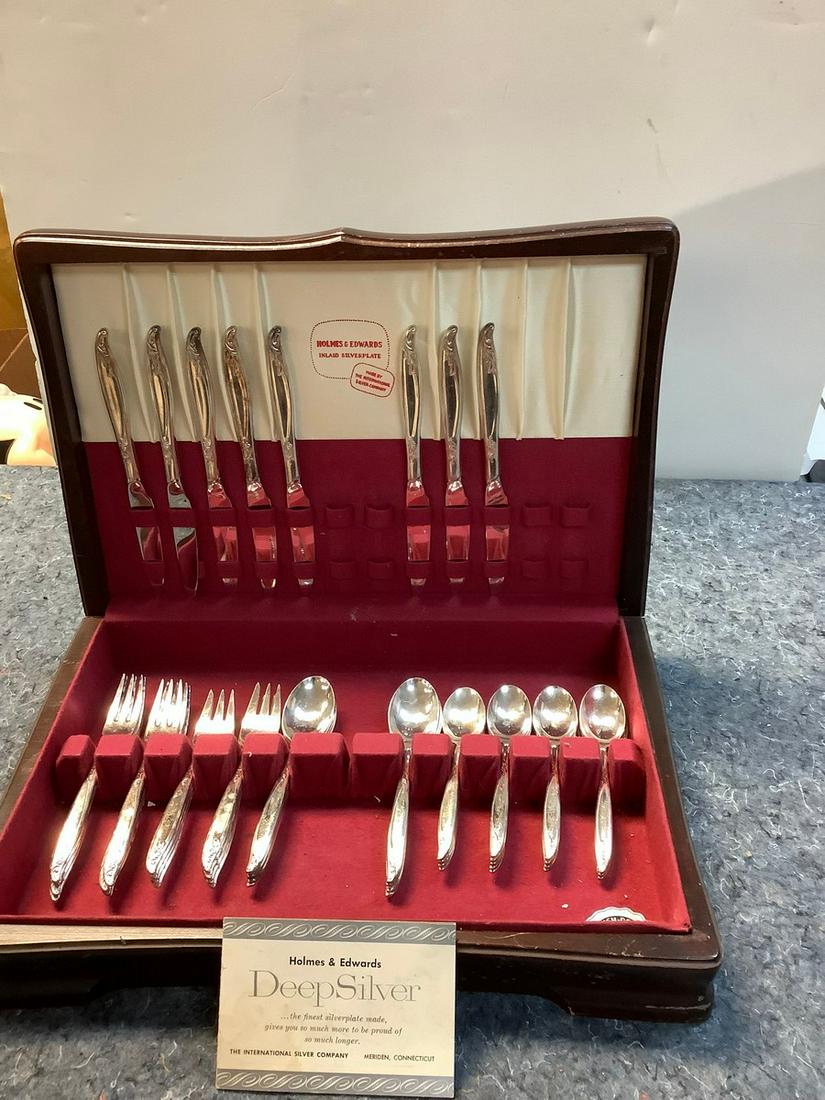 Holmes & Edwards Deep Silver Inlaid Flatware in Chest (Incomplete Set) (1 of 1)