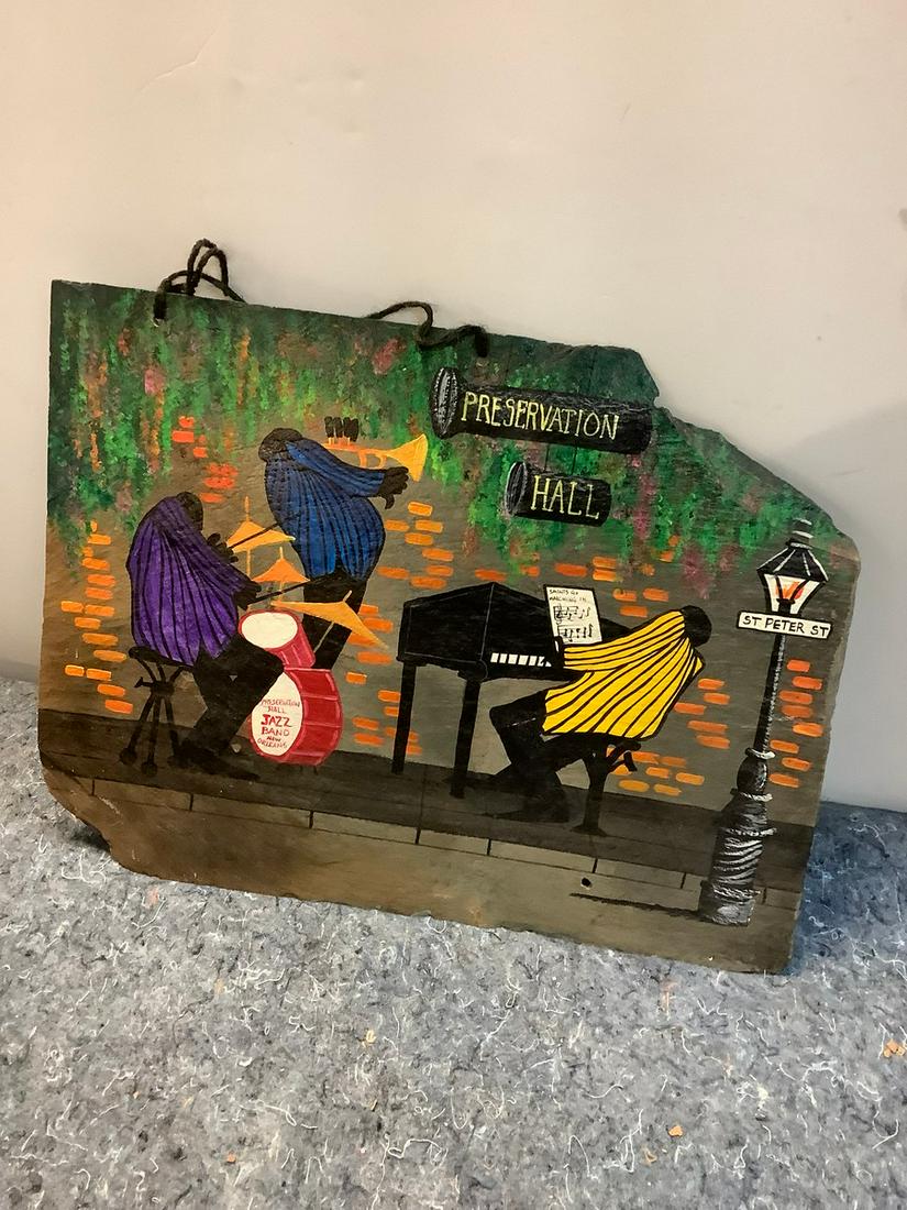 New Orleans Roofing Slate Artwork By Barbara Muscutt 12x16: New Orleans Roofing Slate Artwork By Barbara Muscutt 12x16