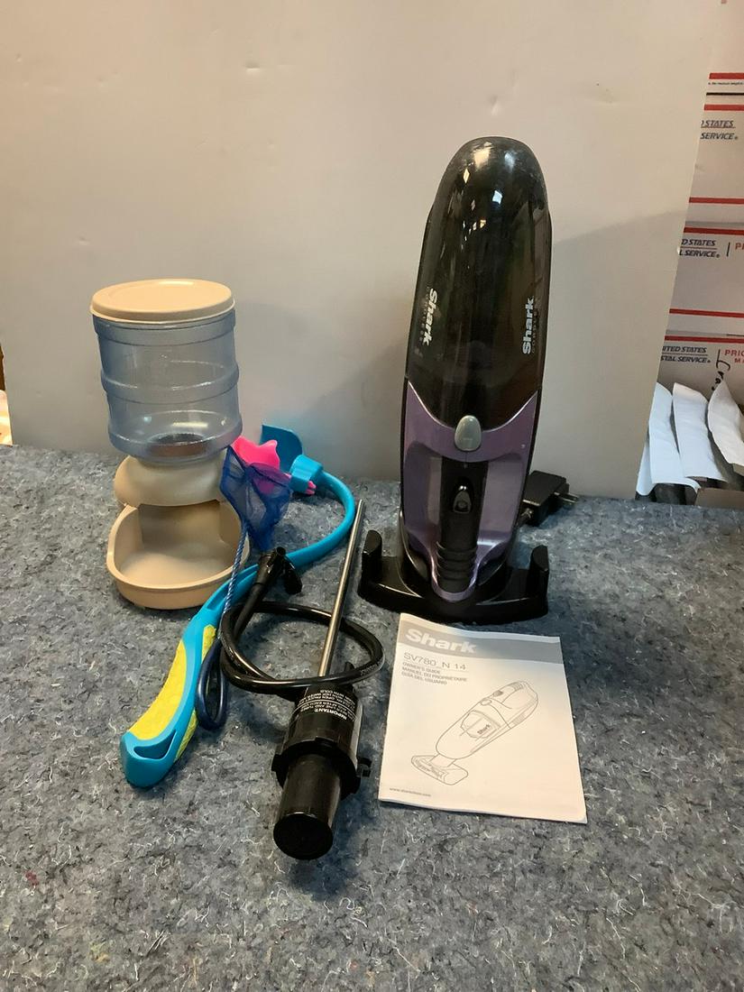 Shark SV780 Cordless Vacuum, 2 Pound Dog Feeder, Fish Tank Skimmer Net and More (1 of 1)