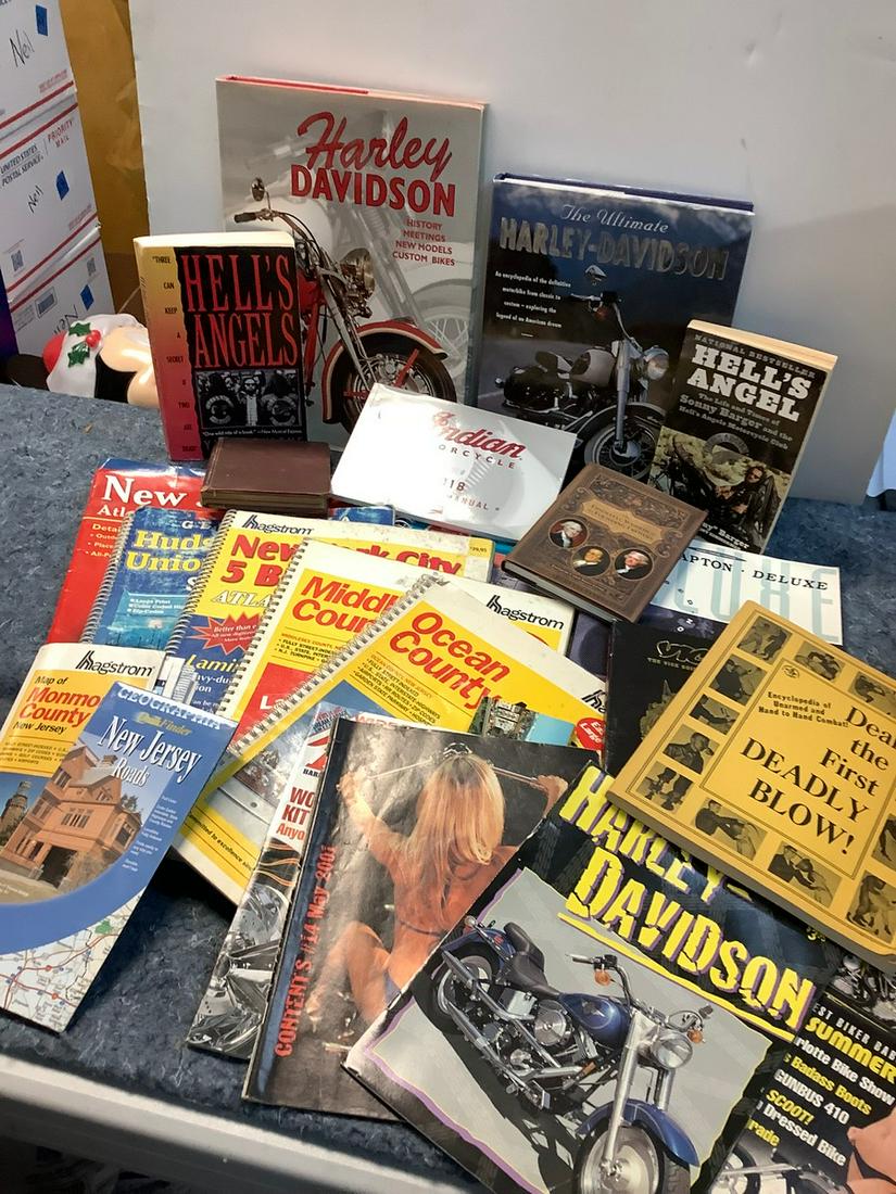 Lot of Atlases, Maps, Harley Davidson Books and More (1 of 1)