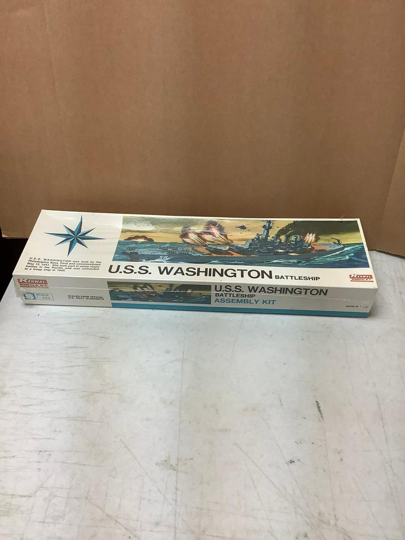 Sealed  Renwal U.S.S. Washington Battleship Assembly Kit Scale 1:500 (1 of 1)