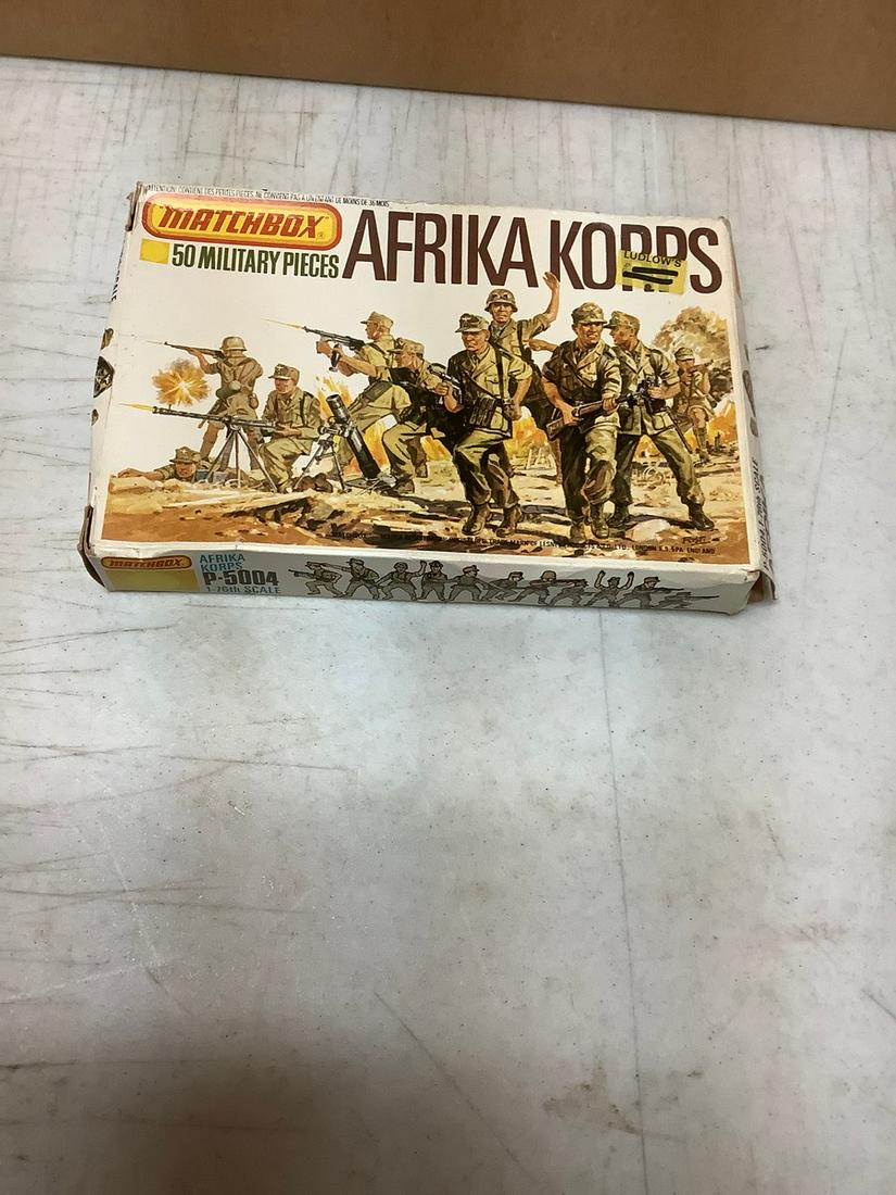 Complete Matchbox 50 Military Pieces Afrika Korps 1-76th Scale P-5004: Complete Matchbox 50 Military Pieces Afrika Korps 1-76th Scale P-5004