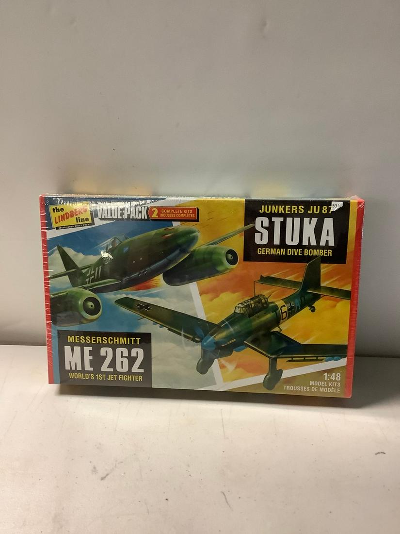 Sealed 2014 The Lindberg Line Value Pack 2 Complete Kits "Stuka and ME-262" 1:48 Scale: Sealed 2014 The Lindberg Line Value Pack 2 Complete Kits "Stuka and ME-262" 1:48 Scale