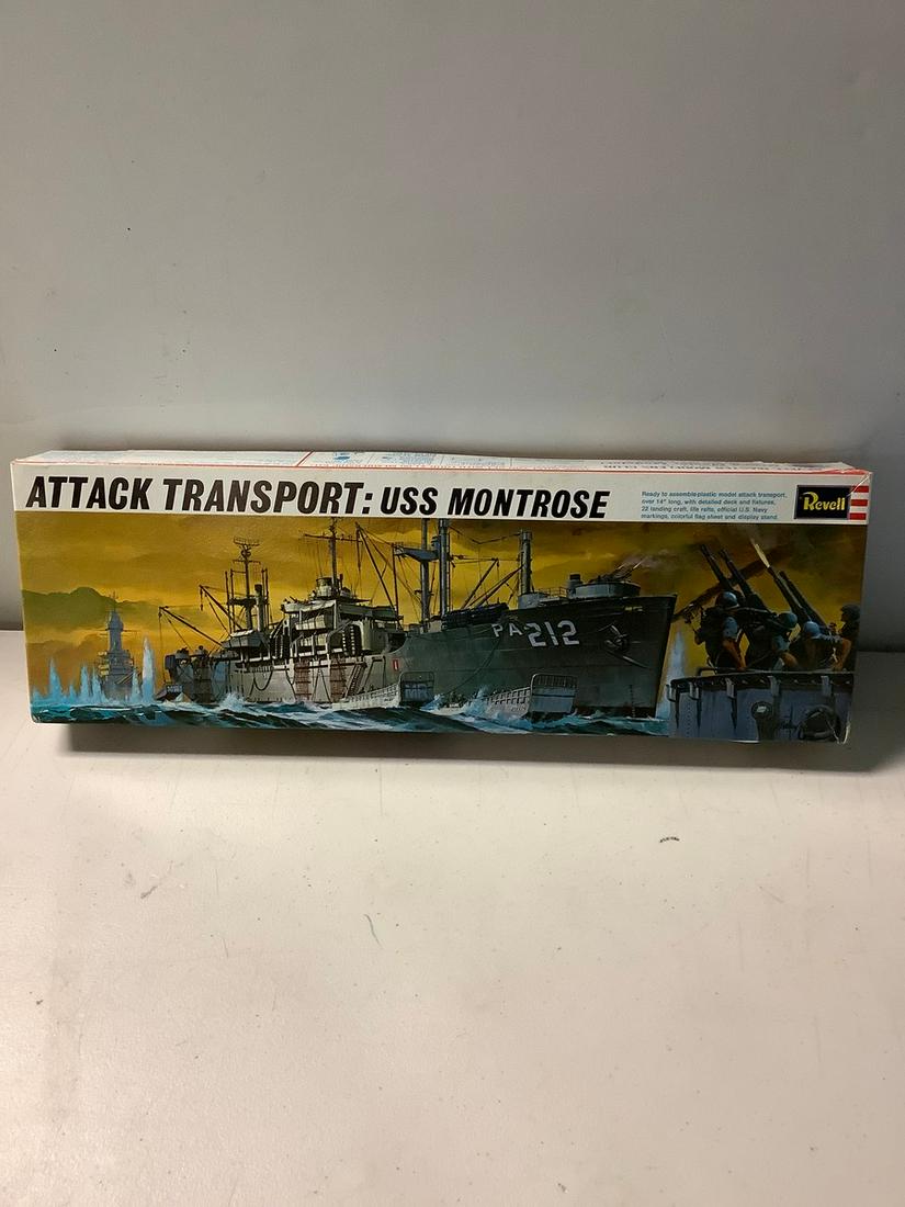 Complete 1971 Revell Attack Transport :USS Montrose: Complete 1971 Revell Attack Transport :USS Montrose