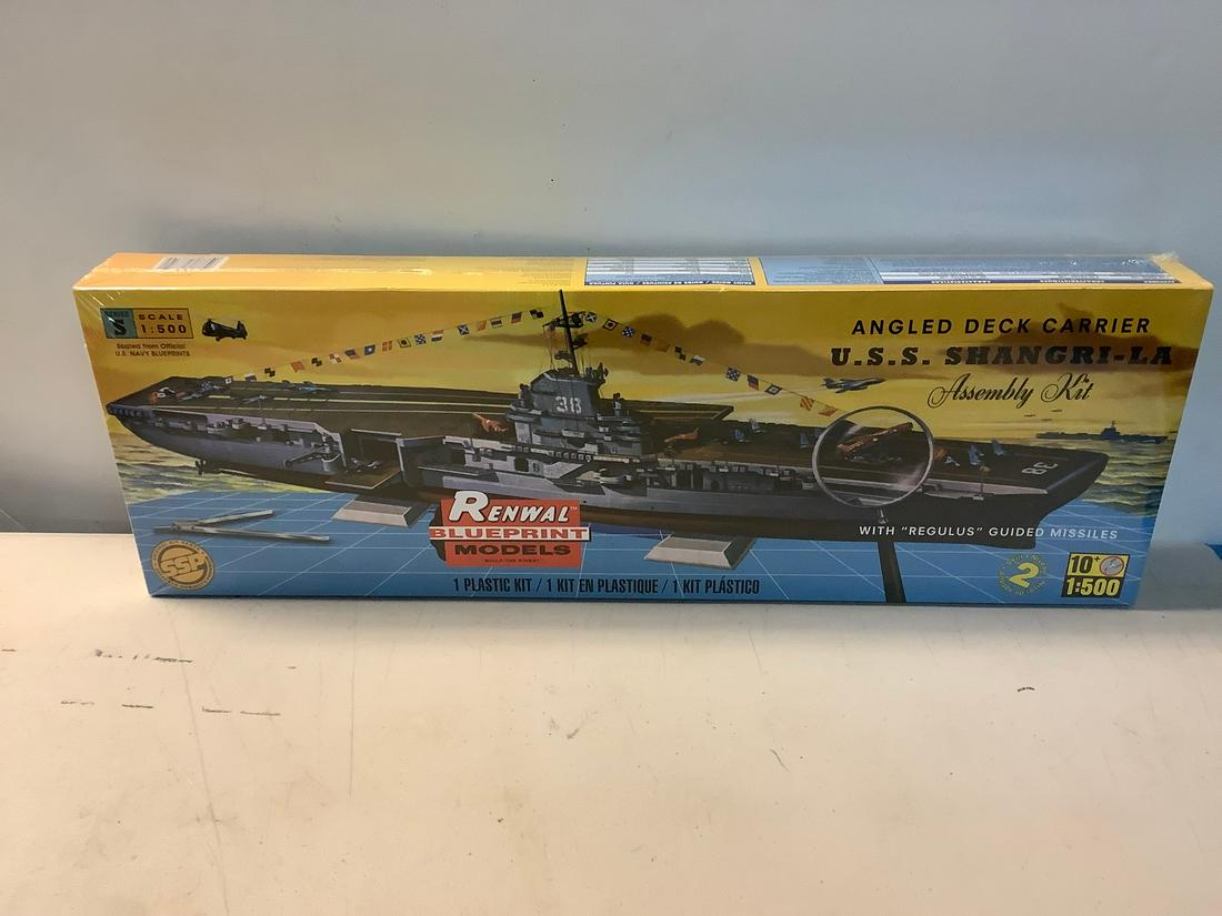 Sealed Renwall Blueprint Models Angled Deck Carrier U.S.S. Shangri-La Assemby Kit 1:500 Series S (1 of 1)