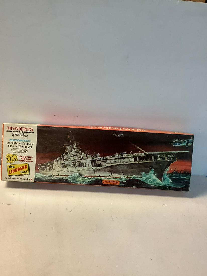 Complete The Lindberg Line Ticonderoga Aircraft Carrier Motorized Authentic Scale Plastic (1 of 1)