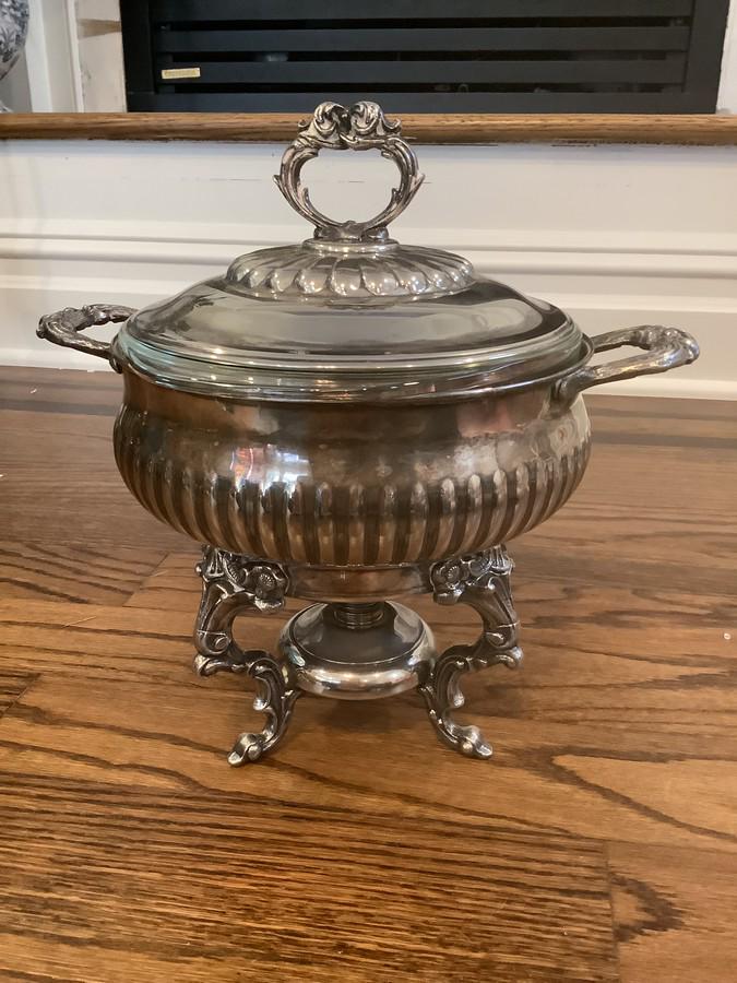 English silver plated with glass Pyrex insert (1 of 2)