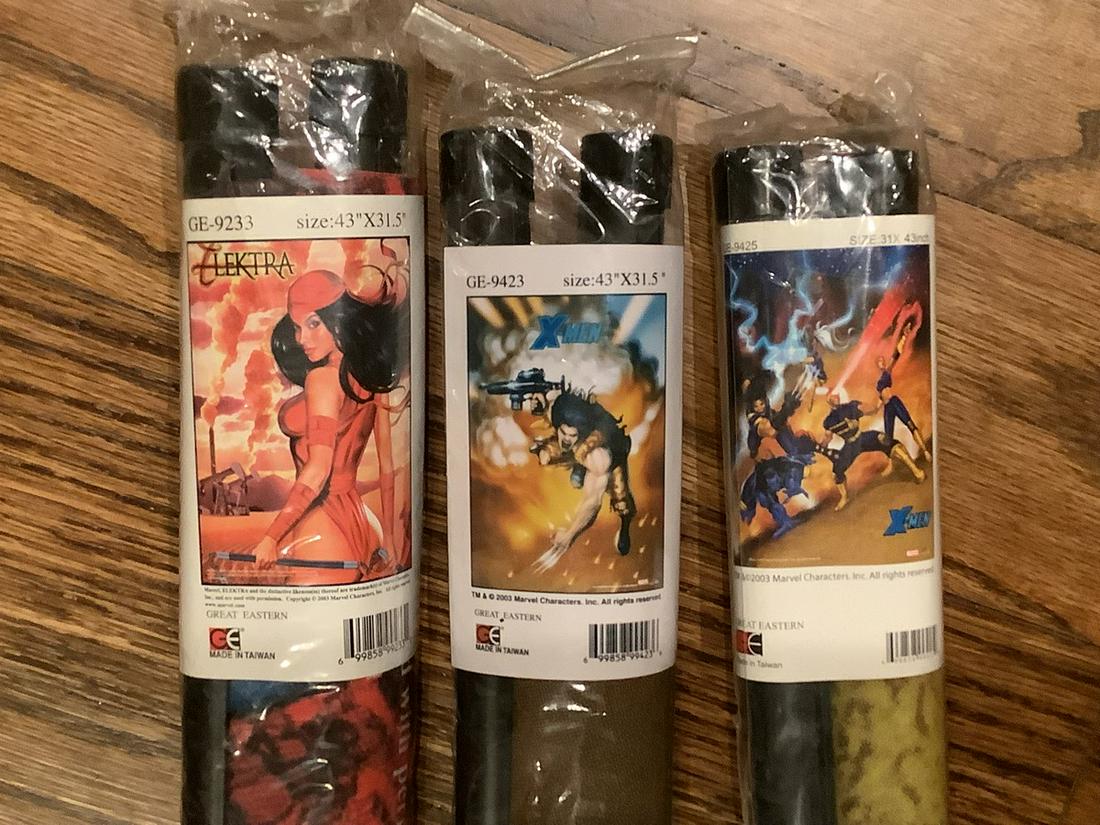 lot of 3-  Fabric Wall Scrolls 43x 31.5 1-electra and 2 x-men-new (1 of 1)