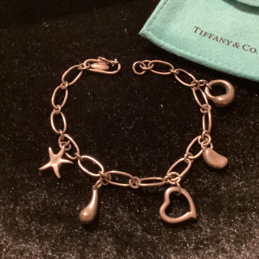 silver TIFFANY charm bracelet with box and bag 2.5inches (1 of 2)