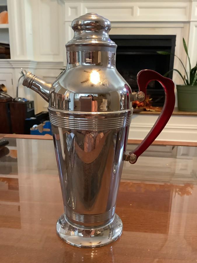 vintage art deco stainless chrome coffee/cocktail shaker vintage continental silver compant 3515 te (1 of 3)