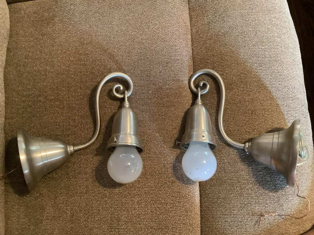 2 Brushed stainless steel Wall Sconces (1 of 2)