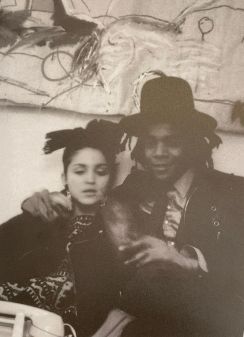 Jean Michel Basquiat - Madonna and Basquiat, 1983: JEAN MICHEL BASQUIAT (1960-1988) Madonna and Basquiat, 1983 Print in Colors 8 1/2" x 12" Jean-Michel Basquiat was an influential African-American artist who rose to success during the 1980s. Basquiat�