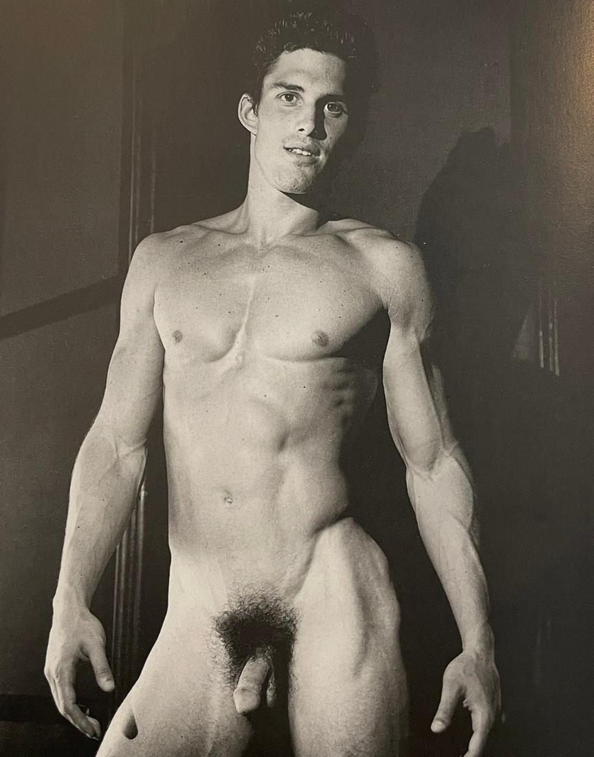 Bruce Weber - Male Nude, 1997: BRUCE WEBER (B. 1946) Teddy Showing off his New Jersey Muscles #2, 1997 Print in Colors 4 3/4" x 6"