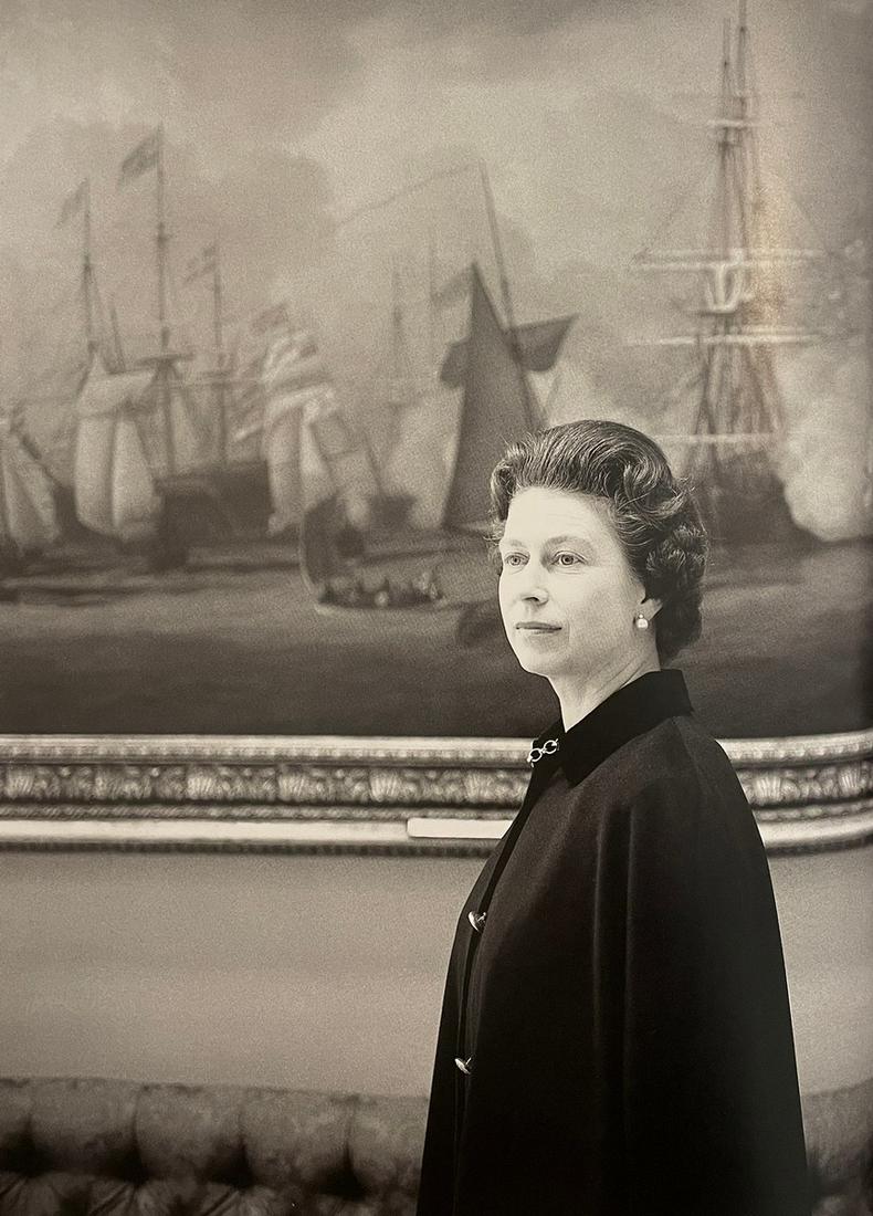 Queen Elizabeth II - Cecil Beaton, 1968: QUEEN ELIZABETH II (1926-2022) Cecil Beaton with the Queen at his last photographic session with her, 1968 Print in Colors 9 3/4" x 13 1/4" Elizabeth II, in full Elizabeth Alexandra Mary, officially E