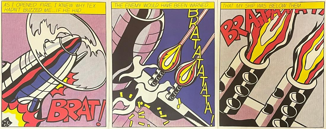 Roy Lichtenstein - As I Opened Fire, Triptych - Hand Signed (1 of 8)
