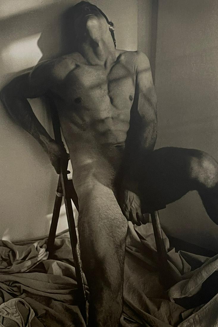 Ken Haak - Male Nude, 1982: KEN HAAK (1923-1991) Male Nude, 1982 Print in Colors 5 1/4" x 7 3/4" Ken Haak was a celebrated fashion photographer. A native of Glendale, California, Haak attended the Art Center School in Los Angele